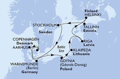 11 дни Германия, Полша, Литва, Латвия, Финландия, Естония, Швеция, Дания