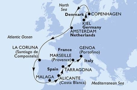 12 дни Германия, Дания, Нидерландия, Испания, Франция, Италия