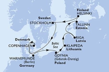 10 дни Швеция, Дания, Германия, Полша, Литва, Латвия, Естония, Финландия