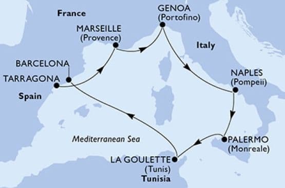 7 дни Испания, Франция, Италия, Тунис