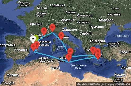 14 дни Испания, Франция, Италия, Гърция, Малта