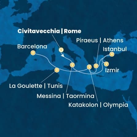 11 дни Италия, Турция, Гърция, Тунис, Испания