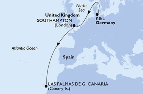 Kiel,Southampton,Las Palmas de G.Canaria