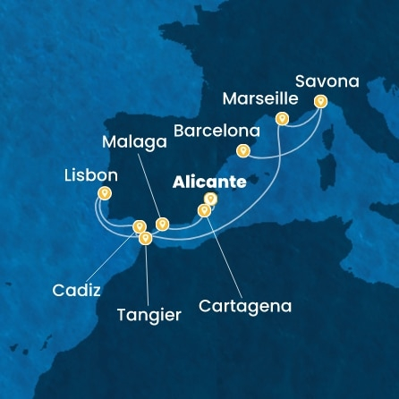 Spain, Portugal, Morocco, France, Italy