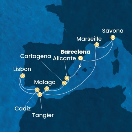 Spain, Portugal, Morocco, France, Italy