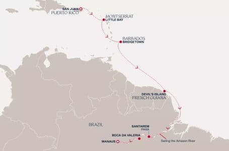 11 дни Пуерто Рико, Монсерат, Барбадос, Френска Гвиана, Бразилия