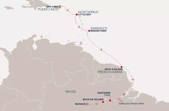 11 дни Пуерто Рико, Монсерат, Барбадос, Френска Гвиана, Бразилия