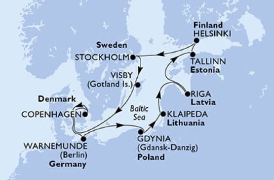 11 дни Германия, Полша, Литва, Латвия, Естония, Финландия, Швеция, Дания
