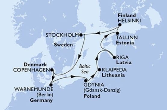 10 дни Дания, Германия, Полша, Литва, Латвия, Естония, Финландия, Швеция