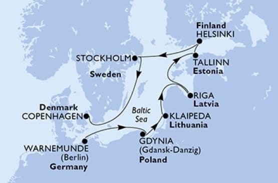 9 дни Германия, Полша, Литва, Латвия, Естония, Финландия, Швеция, Дания